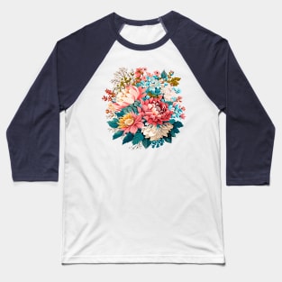 Vintage exotic flowers Chrysanthemum Morifolium Gardening Flowers Mix krizantem bouquet floral poster Holiday Baseball T-Shirt